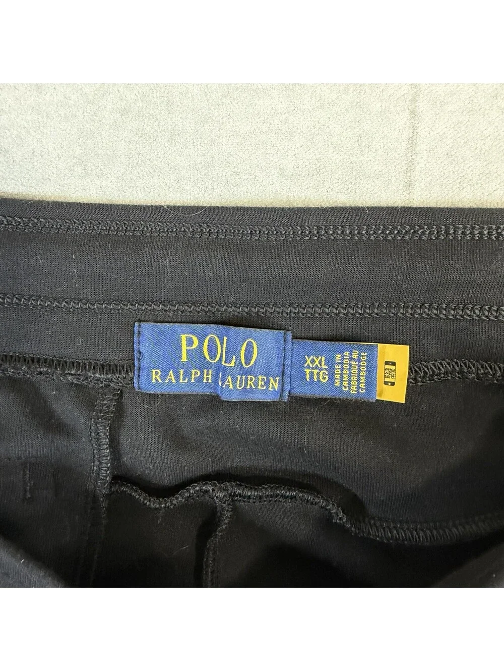 Polo Ralph Lauren Crest Double Knit Joggers Men’s XXL Black Burgundy Gold Pony